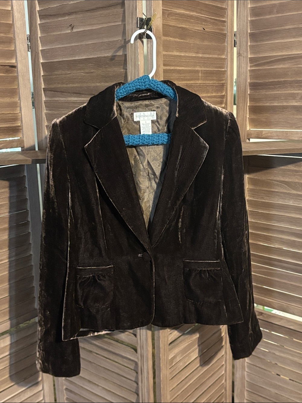 Worthington Dark Brown Velvet Blazer